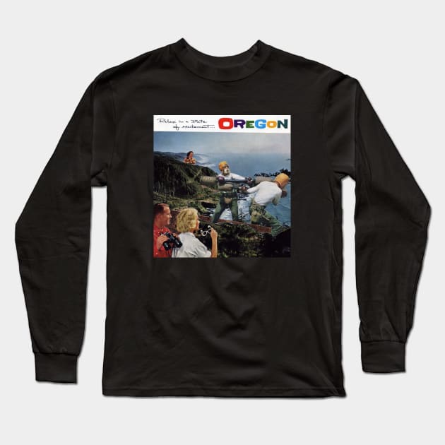 Oregon! Relax! #2 Long Sleeve T-Shirt by PDX Collage